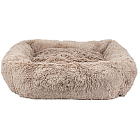 Лежак для тварин Пончик "Квадрат" S 65*60*20см, колір капучино