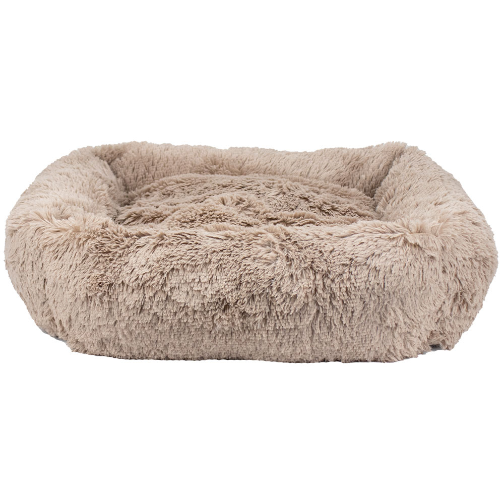 Лежак для тварин Пончик "Квадрат" L 85*80*20см, колір капучино