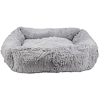 Лежак для тварин Пончик "Квадрат" S 65*60*20см, колір сірий