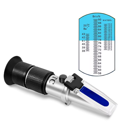 Рефрактометр для меду 3в1, тестер цукристості вологості щільності RZ127, з функцією ATC та піпеткою, фото 1