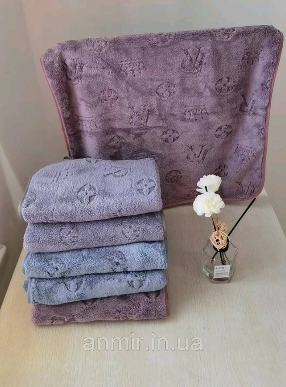 Рушник махровий однотонний LV для обличчя розмір 50х100 см, кольору міксом