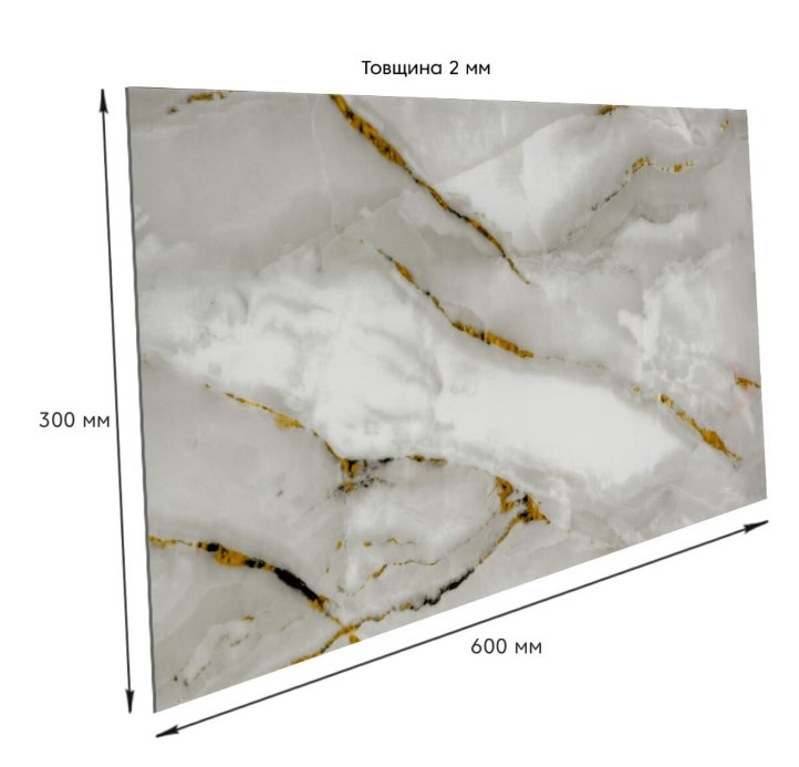 Вінілова Pet плитка, декоративна плитка на стіну, плитка для оформлення інтер'єру Marble 600х300х2мм, фото 1