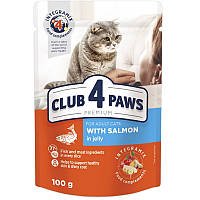 Корм для котів із лососем у желе 100 г Клуб 4 лапи