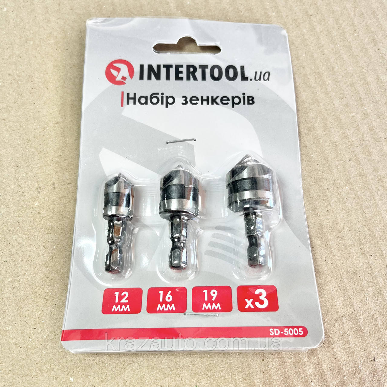 Набірзенкерів 12,16,19 мм 3 шт. INTERTOOL SD-5005