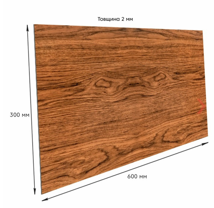 Гнучка стінова плитка, легка плитка з клейовим шаром, плитка самоклейна pet Brown 600х300х2мм, фото 1