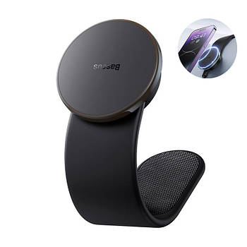 Автомобільний магнітний тримач для телефона з зарядкою MagSafe BASEUS 15W C02 Pro Series (чорний)