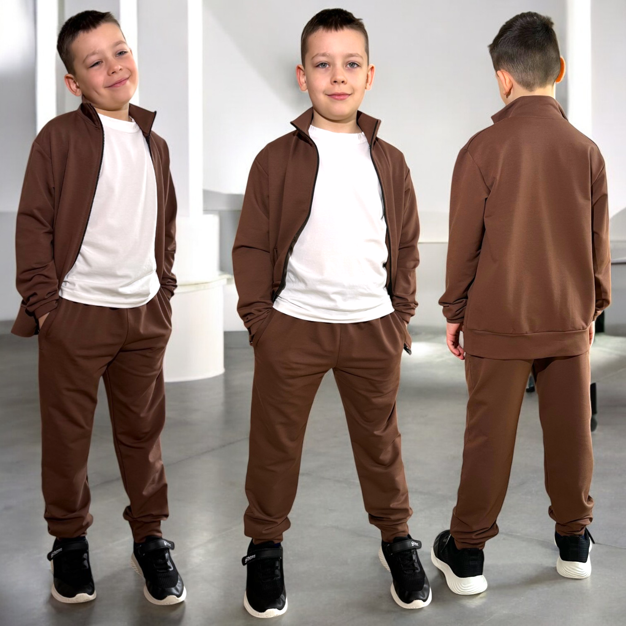 Спортивний Костюм на хлопчика 122-140 см 003482 Коричневий