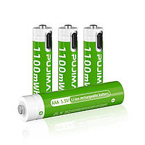 Акумулятор AAA Pujimax з USB Type-C 1100 mWh 1.5V Li-ion (Блістер 4 шт + кабель), фото 2