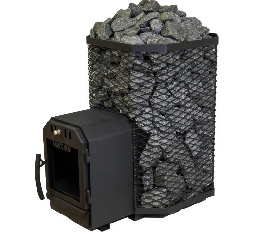 Дров'яна піч "COZY 18 TW" з виносною топкою для сауни лазні .