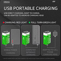 Акумулятор Крона Pujimax 6F22/6LR61 з USB TYPE-C Li-Ion 9V, 1200mAh, фото 5