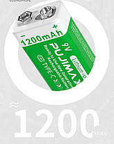 Акумулятор Крона Pujimax 6F22/6LR61 з USB TYPE-C Li-Ion 9V, 1200mAh, фото 3