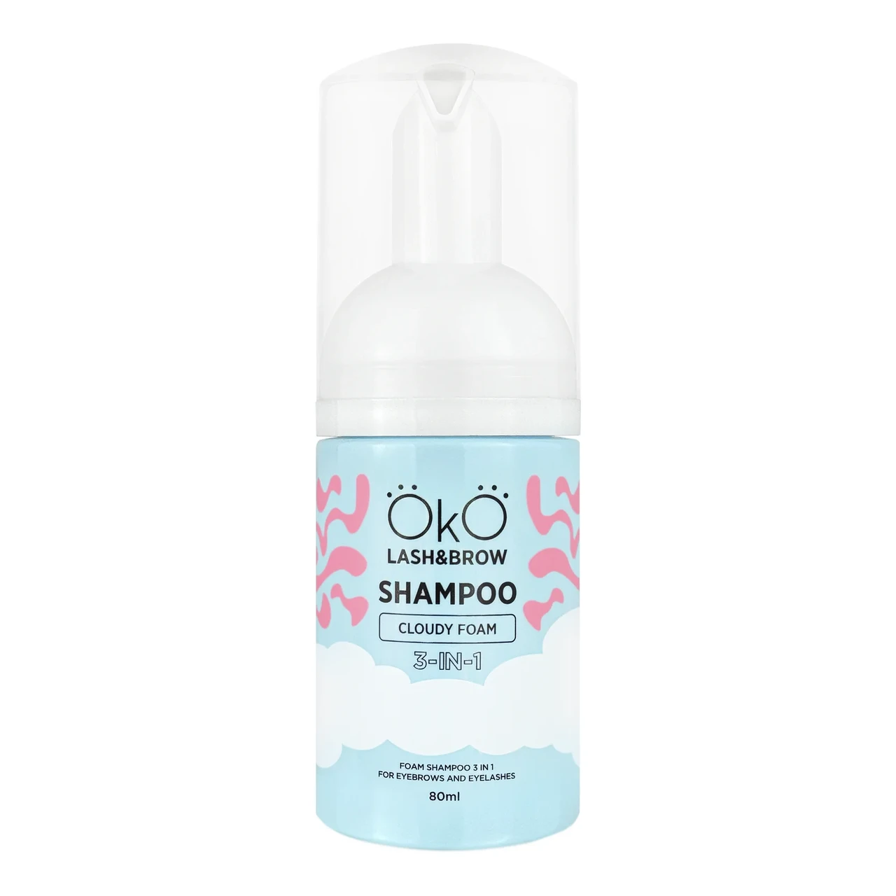Шампунь-піна 3в1 для брів та вій OKO Shampoo Cloudy Foam, 80мл., фото 1
