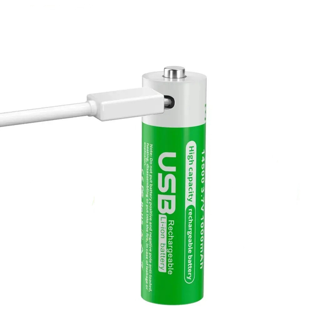 Акумулятор Pujimax 14500 із заряджанням USB TYPE-C 3.7V Li-Ion, 1000mAh