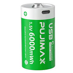 Акумулятор Pujimax Тип C/R14 з входом USB TYPE-C 6000 mWh Li-Ion 1.5V