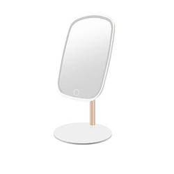 Настільне дзеркало з підсвічуванням 23х18 см для макіяжу на ніжці Біле