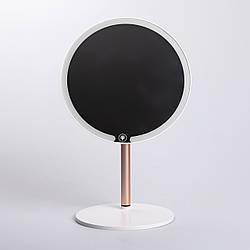 Дзеркало косметичне з підсвічуванням кругле настільне Ø21 см для макіяжу Біле