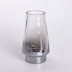 Скляна ваза для квітів 1.1 л декоративна прозора ваза для букета 21 см