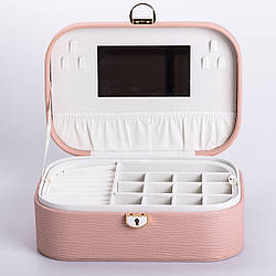 Скринька для прикрас з еко шкіри 2 яруси із замком органайзер для ювелірних виробів