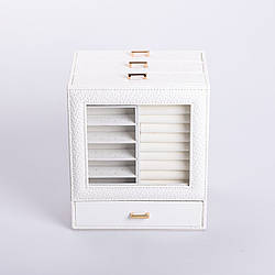 Скринька для прикрас з еко шкіри 3 яруси органайзер для ювелірних виробів