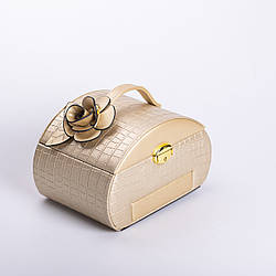 Скринька для прикрас з еко шкіри 3 яруси із замком органайзер для ювелірних виробів