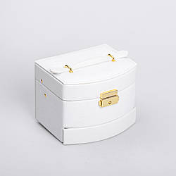 Скринька для прикрас з еко шкіри 3 яруси із замком органайзер для ювелірних виробів