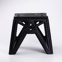 Пластикова складна стілецька туристична похідна розкладний стілець для кемпінгу Чорний