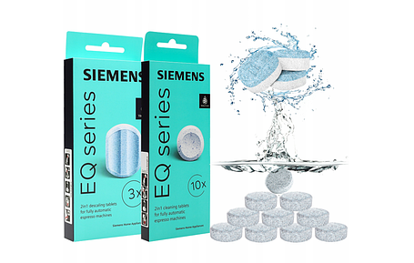 Таблетки для очищення кавомашини SIEMENS (10 шт) + таблетки для видалення накипу SIEMENS (3 шт), фото 1