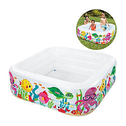 57471 Intex Басейн Блакитна лагуна 159-159-50 см, об'єм: 344 л, вага: 3,7 кг, від 3 років