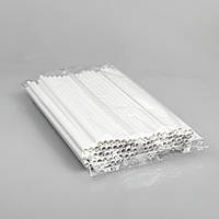 Паперові трубочки для напоїв, 6 мм x 197 мм, білий колір, 100 шт.