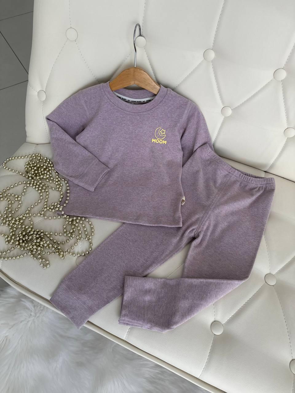 Піжама на дівчинку "Moom" Бузковий 4121, Haobeiyi, Бузковий, Для дівчаток, Весна Осінь, 98, фото 1