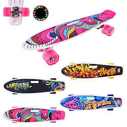 2412 SC Скейт пінні-борд,56*15 см колеса PU світні, 4 різновиди