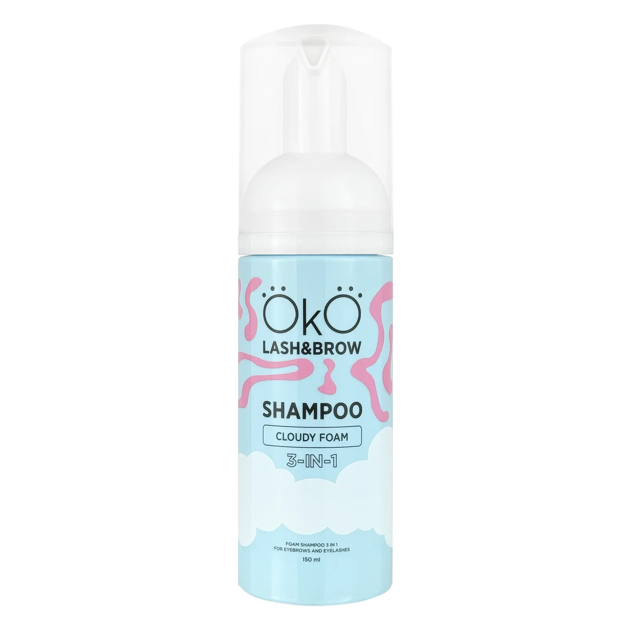 Шампунь-піна 3в1 для брів та вій OKO Shampoo Cloudy Foam, 150мл.
