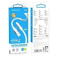 Кабель MicroUSB Borofone BX82, 2.4A, (White), довжина 1 м