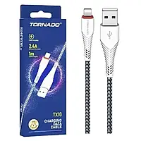 Кабель USB-Lighting TORNADO TX10, 2,4A/1м білий