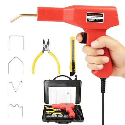 Набір для Ремонта пластикових деталей. Пістолет для зварювання пластикових виробів та інструменти для ремонту бампера, фото 1