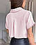 Жіноча літня блузка з коротким рукавом легка вільна креп-жатка, бірюзова, біла, чорна, рожева, фото 3