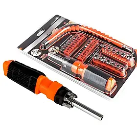 Набір головок і біт у блістері, 43 предмети + викрутка