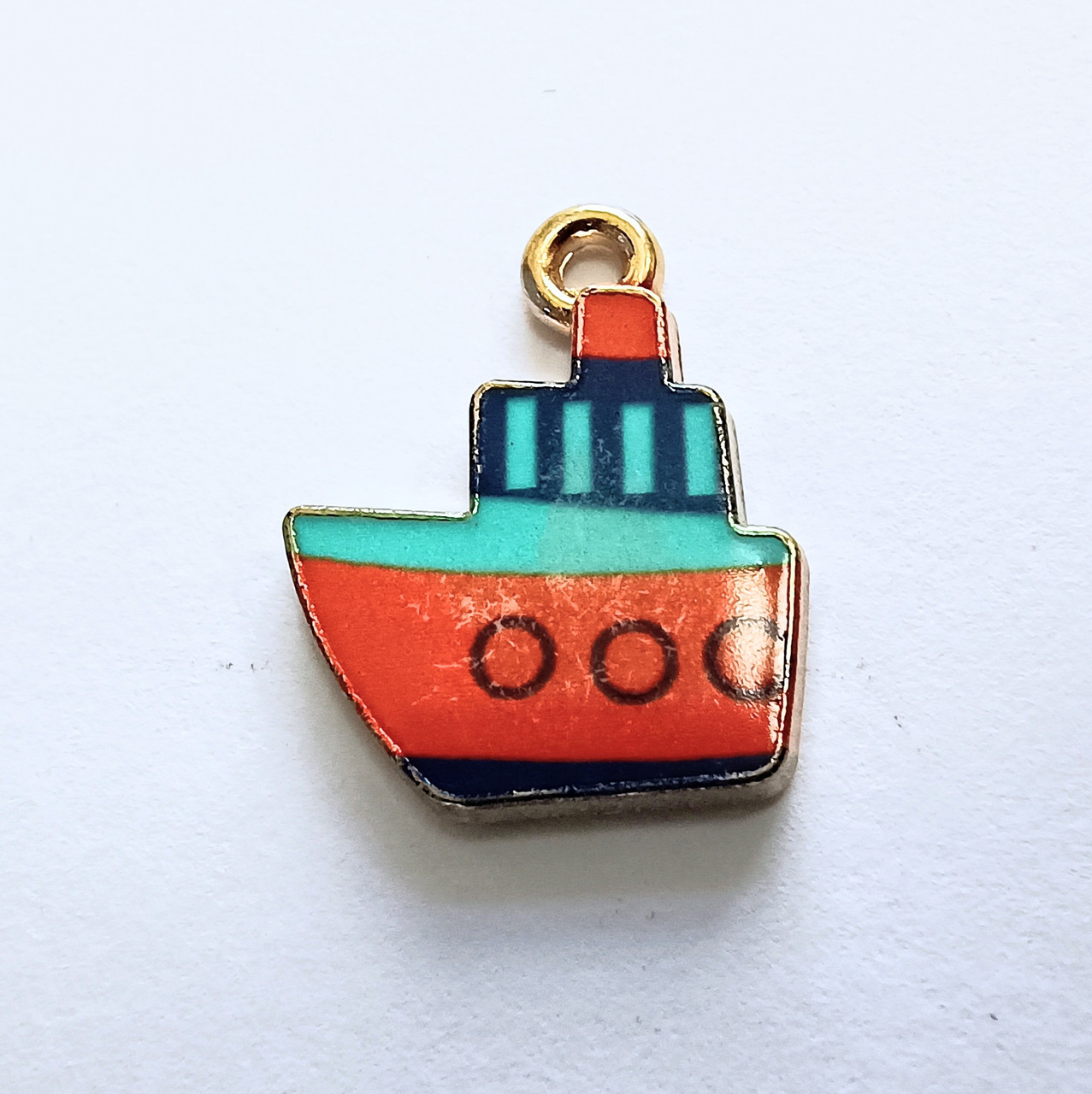 Підвіска Finding Кораблик Золотистый Емаль кольорова Цинковий сплав 19 mm x 15 mm