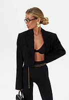 Пиджак укороченный с плечиками.