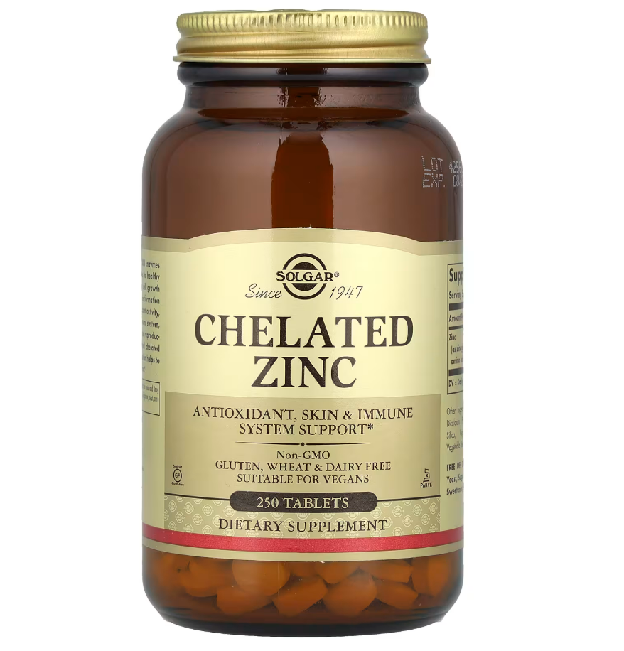 Chelated Zinc Solgar 250 таблеток, фото 1