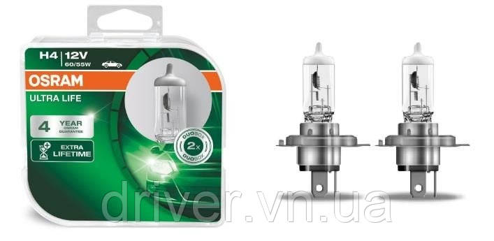Автолампа H4 Ultra Life 12V 60/55W P43t - кт 2шт, (64193ULT-HCB), фото 1