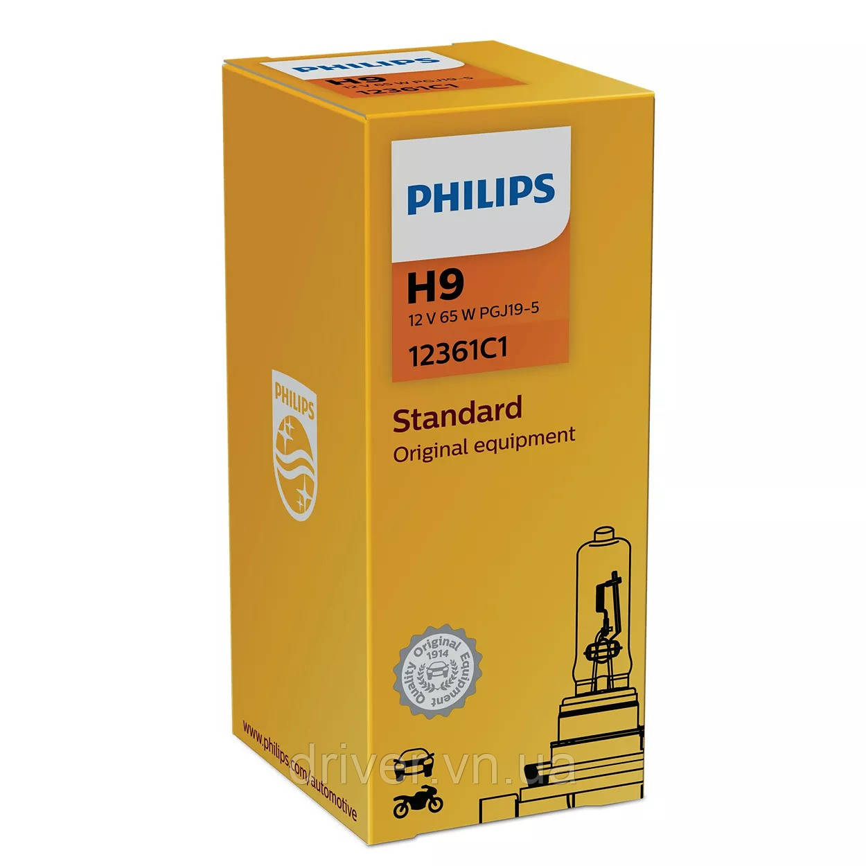 Автолампа H9 Standard 12V 65W PGJ19-5 - 1шт, (12361C1), фото 1