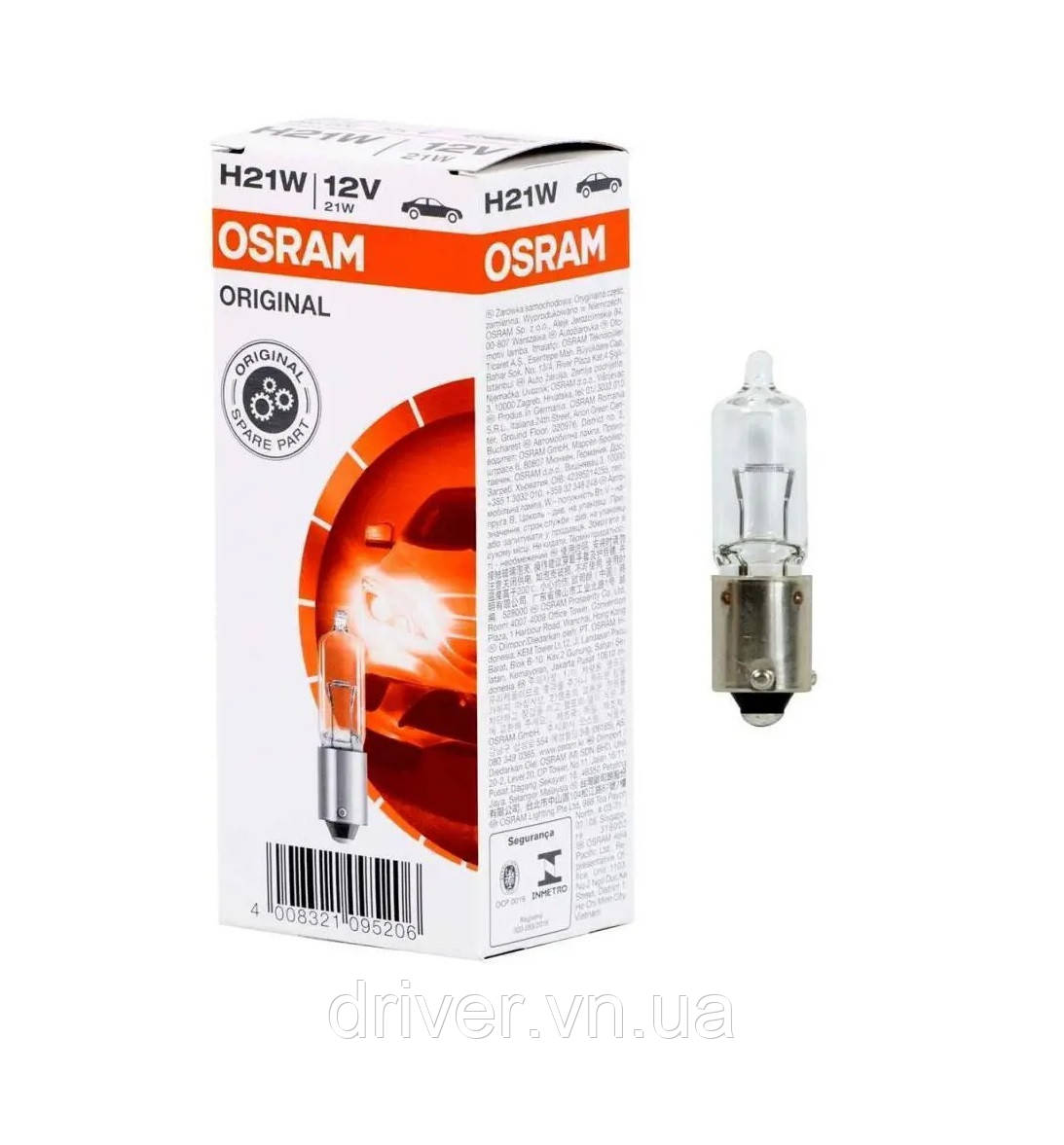 Автолампа H21W Original Line 12V 21W BAY9s - 1шт, (64136), фото 1