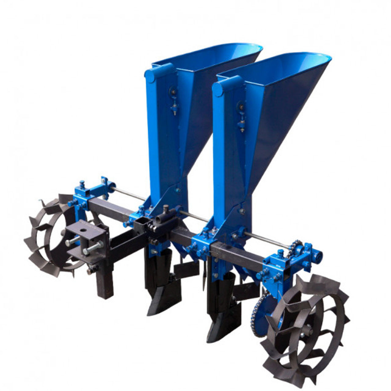 2-рядна саджалка часнику до мотоблоку та мототрактору (ланцюг з подвійною ложкою D-34, D-24,5 мм)