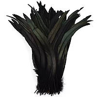Перо півня (виберіть довжину), колір Black, 1 шт.