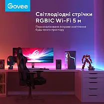 Стрічка світлодіодна розумна Govee H618A RGBIC Basic Wi-Fi + Bluetooth LED Strip Light 5 м Білий (H618A3D1), фото 5