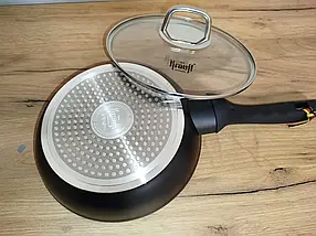 Сковорода з антипригарним покриттям та скляною кришкою Krauff Smart Fry 20 см (88-222-113), фото 4