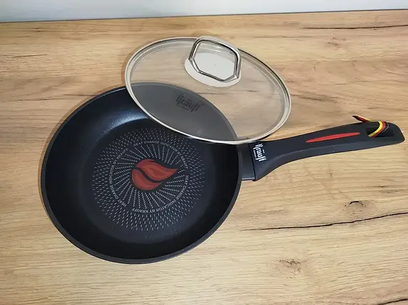 Сковорода з антипригарним покриттям та скляною кришкою Krauff Smart Fry 20 см (88-222-113), фото 1