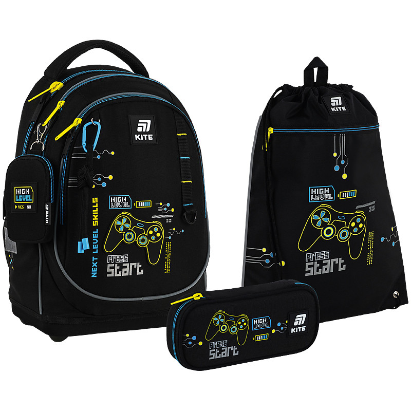 Шкільний набір Kite Education Good Game SET_K25-724S-4 (рюкзак, пенал, сумка) 115 – 130 см