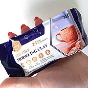 Натуральна теракотова глина для моделювання та ліплення коричнева, самозастигаюча 250 гр